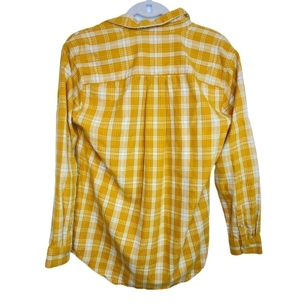 THE North Face Yellow Plaid Button Down Long Sleeve Size Small - Picture 2 of 6